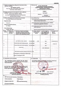 CO cho hàng xuất khẩu