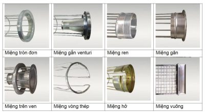 Các kiểu miệng kết nối của khung túi lọc bụi